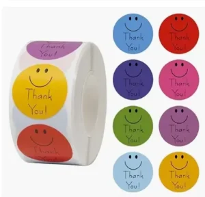Custom PP Vinyl Adhesive Stickers for Candle and Food Packaging Waterproof UV-Printed Sun-Proof Holographic Thank You Labels