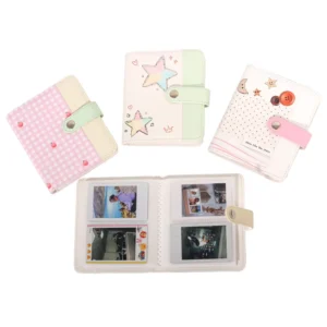 Custom PU 64-Slot Magnetic Snap-Fit Photo Album, Cartoon, for Mini 11 Film, 3-Inch