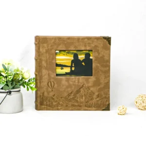 Custom PU Leather Slip-In Photo Album 4×6 200 Photos Eco Leather Adventure Travel Photo Album Book
