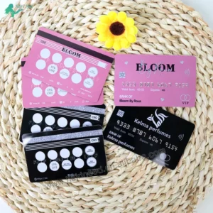 Custom PVC Business Card, CR80, Embossed Number, Loyalty Stamp, Logo