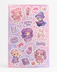 Custom PVC Kiss-Cut Vinyl Sticker Sheets with Mixed Designs for Commercial Promotions