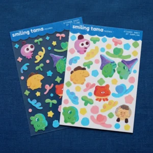Custom PVC Vinyl Kiss-Cut Glitter Sticker Sheet with Frosted Glitter Finish for Planners and Scrapbooks