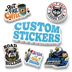 Custom PVC Vinyl Logo Stickers Cartoon UV-Resistant Waterproof Glossy Holographic Die-Cut Stickers