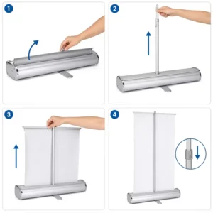 Custom PVC Vinyl Roll-Up Banner with Stand UV Printing Indoor Outdoor Advertising Retractable Banner