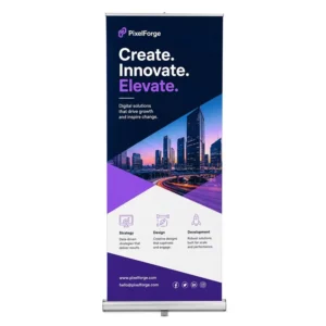 Custom PVC Vinyl Roll-Up Stand Banner, UV Printed, Indoor Outdoor