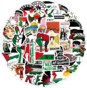 Custom Palestine Flag Car Bumper Stickers, UV-Printed Waterproof Eco-Friendly Self-Adhesive