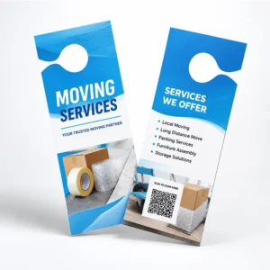 Custom Paper, Cardboard, or PVC Door Hanger Flyer, Double-Sided Offset Printing, Real Estate Promotion, Gift, Business Card
