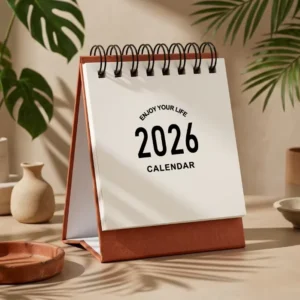 Custom Paper Desk Table Stand Calendar with Photo Frame Option Monthly Advent Planner OEM Printing for Office Use