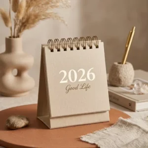 Custom Paper Mountain Landscape Desk Calendar Photo Frame with Wire o Binding Printing