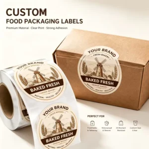 Custom Paper Packaging and Box Labels with Printed Stickers for Food Packaging