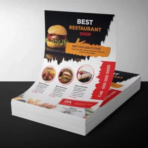 Custom Paper Printing Service A5 A4 Restaurant Takeaway Food Menu Flyers
