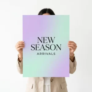Custom Pastel Gradient Art Paper Wall Art Offset Printed Custom Logo Retail Shop Fashion Interior Printing