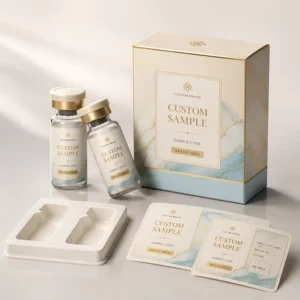 Custom Peptide Labels and Boxes Vial Sticker Packaging Set for Small Bottle Cosmetic Samples OEM Printing Service