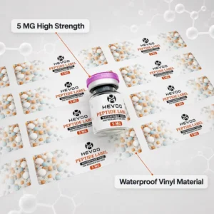 Custom Peptide Vial Stickers 5 mL Clear Film Printed Labels With Strong Adhesive for Laboratory Sample Vials