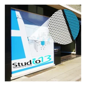 Custom Perforated Vinyl Film One Way Vision Weather Proof Adhesive Stickers Sign Logo Decal Window Decal for Business