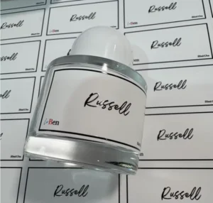 Custom Perfume 3D Logo Spot UV Labels Luxury Vinyl Raised Glossy UV Cosmetics Stickers