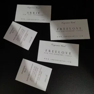 Custom Perfume Fragrance Blotter Cards with Screen Printing Logo Perfect Binding Brochure
