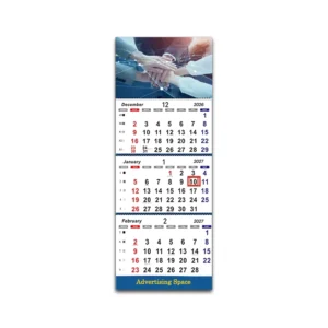 Custom Personalized 3-Month Wall Calendar, Folding Hanging Chinese Style, Business Gift