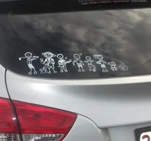 Custom Personalized Car Funny Famous Stick My Family Car Decals Stickers for Car Window