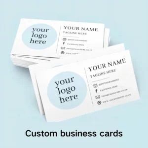 Custom Personalized Paper Business Cards with Text and Logo Printing