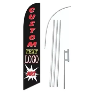 Custom Personalized Polyester Feather Flags & Banners with Fiberglass Flagpole and Logo for Events & Outdoor Promotion