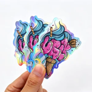 Custom Personalized Printing Adhesive Raised Spot UV Logo Vinyl Kids Sticker Individual Die Cut Label for Promotion