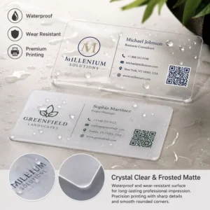 Custom Personalized Transparent Business Card Bendable Frosted Scratch-resistant Waterproof Hot Stamping Printing PVC Card