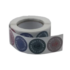 Custom Personalized Vinyl Seal Stickers, 100-Piece Pack Roll, Round Thank You Stickers for Small Business