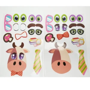 Custom Personalized Waterproof Animal Face Stickers and Labels