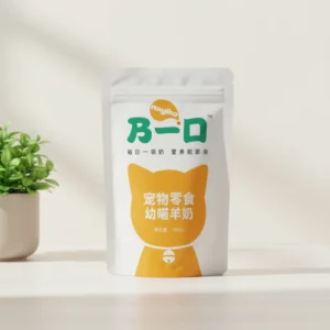 Custom Pet Food Stand-Up Zipper Pouch for Milk Packaging, High-Barrier PET PE Plastic Bags