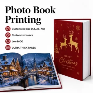 Custom Picture Magazine Photo Album, Coffee Table Shelf Decor, Sewn Binding, Flexography Printing