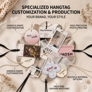 Custom Pink Eco-Friendly Cardboard Clothing Hang Tags with Logo