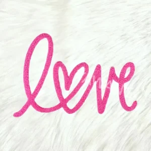 Custom Pink Fuzzy Love Font Iron-on Patches for T-Shirts, 3D Puff DTF Heat Transfers