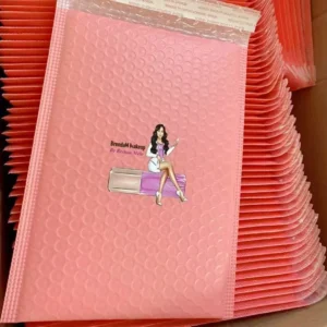 Custom Pink Padded Plastic Poly Mailer Shipping Bag