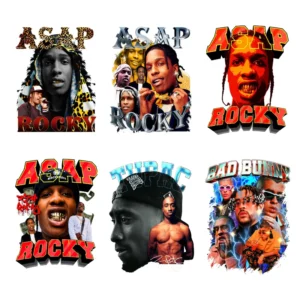 Custom Plastisol Heat Transfers Heat Press Stickers Iron-On Designs DTF Labels for Clothing