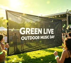 Custom Polyester Cloth Stage Backdrop Mesh Banner, Large Fabric Banner