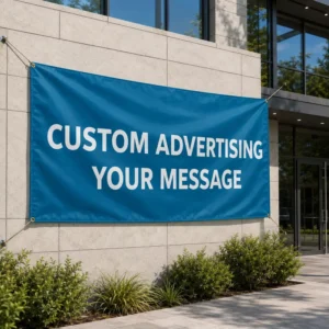 Custom Polyester Fabric Advertising Flags and Banners with Digital Printing and Brass Grommets for Outdoor Use
