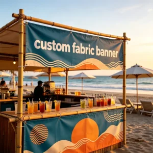 Custom Polyester Fabric Photography Backdrop Banner, Full-Color Digital Printed, Waterproof, Hanging, Seamless Edge