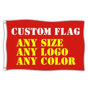 Custom Polyester Flag, 3×5 ft (90×150 cm), Digital Logo Printing, Anti-Wrinkle, Flying/Hanging Style