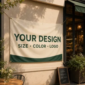 Custom Polyester Single-Sided Digital Printed Banner with Grommets for Storefront Advertising Display
