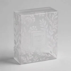 Custom Portable Holographic Geometric PET PP PVC Packaging Box Iridescent Digital Silk Screen Printing Custom Logo PR016
