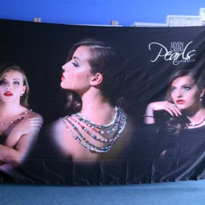 Custom Portable Waterproof Foldable Backdrop Cloth Banner Digital Printing Custom Hanging Event Sign Fabric Banners