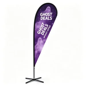 Custom Print 110G Polyester Feather Flag Banner with Fiberglass Flagpole