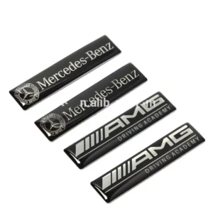 Custom Print Car Brands Logo Rectangle Epoxy Sticker with Waterproof Glossy Effect