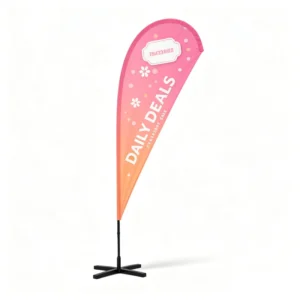 Custom Print Feather Flag Banner with Lightweight Fiberglass Flagpole