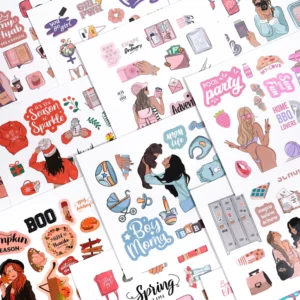 Custom-Print Logo A4/A5/A6 Self-Adhesive Cartoon Sticker Sheets, Paper/Vinyl, Waterproof, Kiss-Cut, for Kids