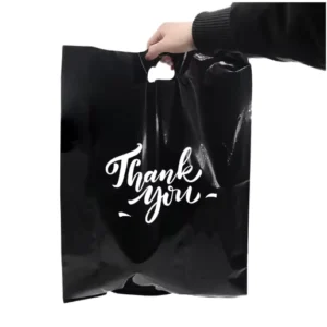 Custom Print Logo HDPE Plastic Shopping Bag with Die-Cut Handle