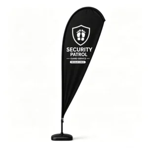 Custom Print Teardrop Flag Banner with Fiberglass Flagpole, Heat Transfer Printed