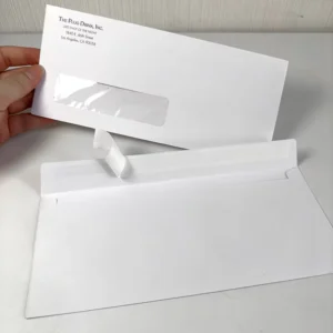 Custom Printed #10 DL White Security Business Mailing Envelopes with Self-Seal Window and Logo