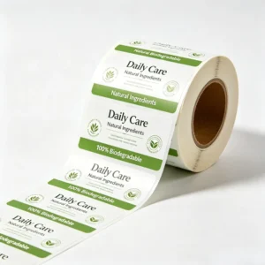 Custom Printed 100% Biodegradable Self-Adhesive Roll Labels, Waterproof Oil-Proof
